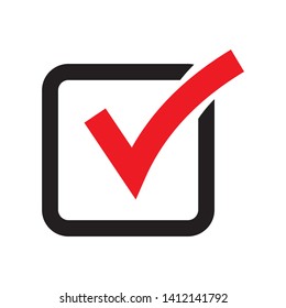 Red Check Mark Box Vector Icon Stock Vector (Royalty Free) 1328823869