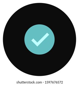 Check mark icon vector illustration. Linear symbol . The thickness is edited. Minimalist style.
