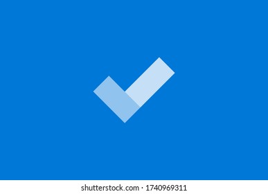 Marcar icono. Marca de verificación del vector. Ilustración del vector con fondo azul 