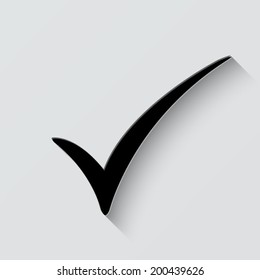 check mark icon - vector illustration with shadow on light background