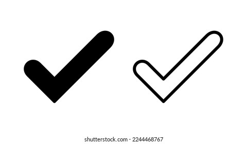 Check mark icon vector illustration. Tick mark sign and symbol