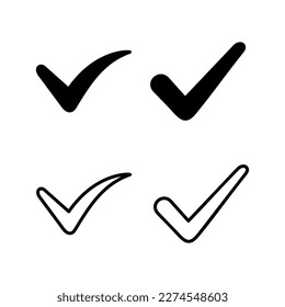 Check mark icon vector illustration. Tick mark sign and symbol