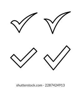 Check mark icon vector illustration. Tick mark sign and symbol