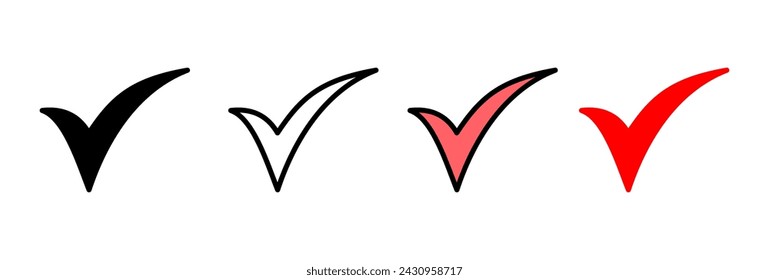 Check mark icon vector illustration. Tick mark sign and symbol
