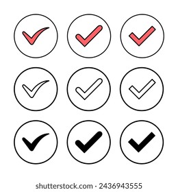 Check mark icon vector illustration. Tick mark sign and symbol