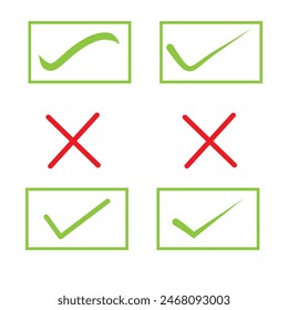 Ilustración vectorial de icono de marca de verificación sobre fondo blanco 