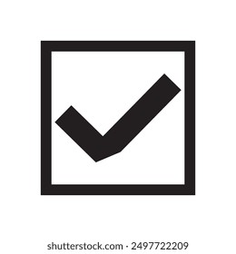 Ilustración vectorial de icono de marca de verificación. icono de marca de verificación e icono de símbolo de marca. icono de diseño de estilo plano. Ilustración vectorial.