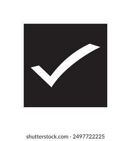 Ilustración vectorial de icono de marca de verificación. icono de marca de verificación e icono de símbolo de marca. icono de diseño de estilo plano. Ilustración vectorial.
