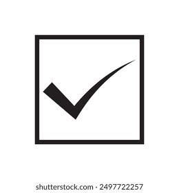 Ilustración vectorial de icono de marca de verificación. icono de marca de verificación e icono de símbolo de marca. icono de diseño de estilo plano. Ilustración vectorial.