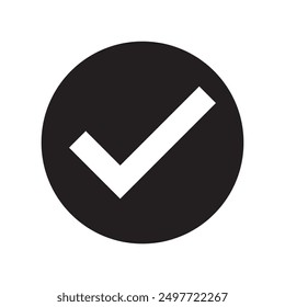 Ilustración vectorial de icono de marca de verificación. icono de marca de verificación e icono de símbolo de marca. icono de diseño de estilo plano. Ilustración vectorial.