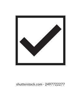 Ilustración vectorial de icono de marca de verificación. icono de marca de verificación e icono de símbolo de marca. icono de diseño de estilo plano. Ilustración vectorial.