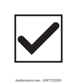 Ilustración vectorial de icono de marca de verificación. icono de marca de verificación e icono de símbolo de marca. icono de diseño de estilo plano. Ilustración vectorial.