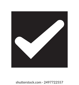 Ilustración vectorial de icono de marca de verificación. icono de marca de verificación e icono de símbolo de marca. icono de diseño de estilo plano. Ilustración vectorial.