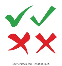Markierungssymbol, Vektorgrafik. Symbol, Zeichen, ja, rechtes Symbol.