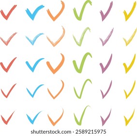 Check mark icon. Check mark vector icon. Check mark Illustration. Set of vector symbols, check mark isolated on white background. Choose correct vote isolated symbol.