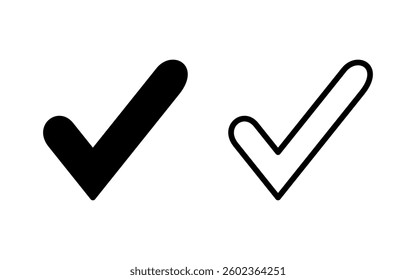 Check mark icon vector illustration. Tick mark sign and symbol
