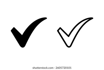 Check mark icon vector illustration. Tick mark sign and symbol