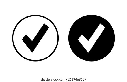 Check mark icon vector illustration. Tick mark sign and symbol