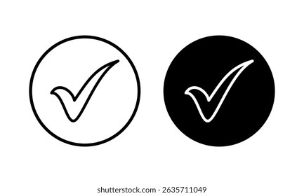 Check mark icon vector illustration. Tick mark sign and symbol