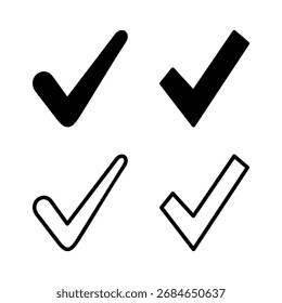 Check mark icon vector illustration. Tick mark sign and symbol