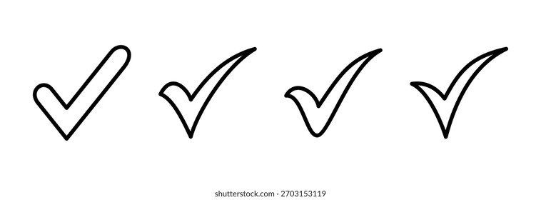 Check mark icon vector illustration. Tick mark sign and symbol