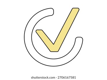 Ícono de marca de verificación, Ilustración vectorial.