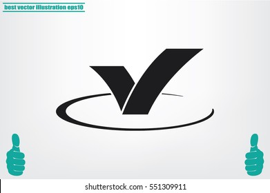 Check Mark icon vector illustration eps10. Isolated badge for website or app - stock infographics.