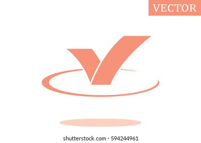 Check Mark icon vector illustration eps10. Isolated badge for website or app - stock infographics.