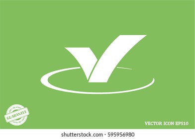 Check Mark icon vector illustration eps10. Isolated badge for website or app - stock infographics