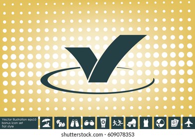 Check Mark icon vector illustration eps10. Isolated badge for website or app - stock infographics