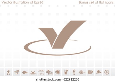 Check Mark icon vector illustration eps10. Isolated badge for website or app - stock infographics