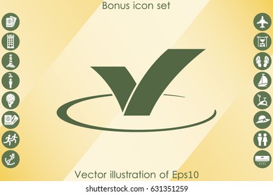 Check Mark icon vector illustration eps10. Isolated badge for website or app - stock infographics