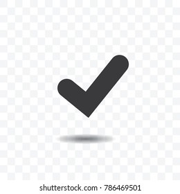 Check mark icon vector illustration on transparent background.