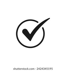 check mark icon. vector. logo. illustrates tick. agree. done. finish. isolated white background