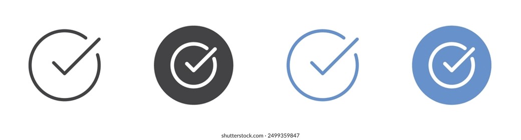 check mark icon Vector logo set flat
