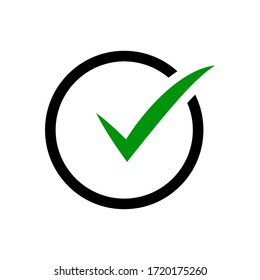 Check mark icon vector on white background