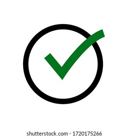 Check mark icon vector on white background