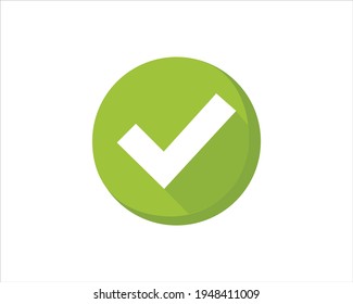 Check mark icon vector on white background