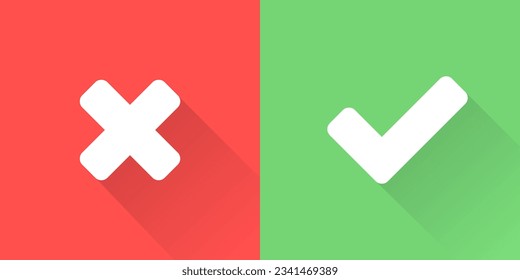 check mark icon vector. red and green