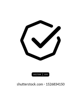 Check Mark Icon Vector - Sign or Symbol