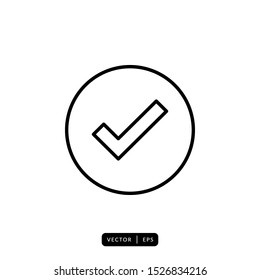 Check Mark Icon Vector - Sign or Symbol