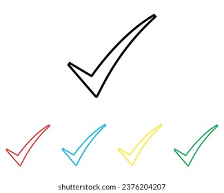 Check mark icon vector. Check mark icon sign symbol in trendy flat style. Set elements in colored icons. Check mark vector icon illustration isolated on white background