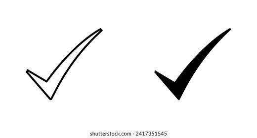 Check mark icon vector. Check mark sign symbol vector. Check mark vector icon illustration isolated on white background