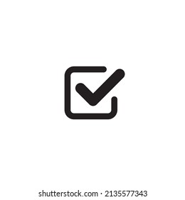 Check Mark Icon Vector in Square Line