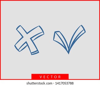 Check mark icon vector symbol design element.