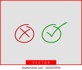 Check mark icon vector symbol design element.