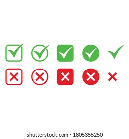 Positive Negative Check Marks Line Round Stock Vector (Royalty Free ...