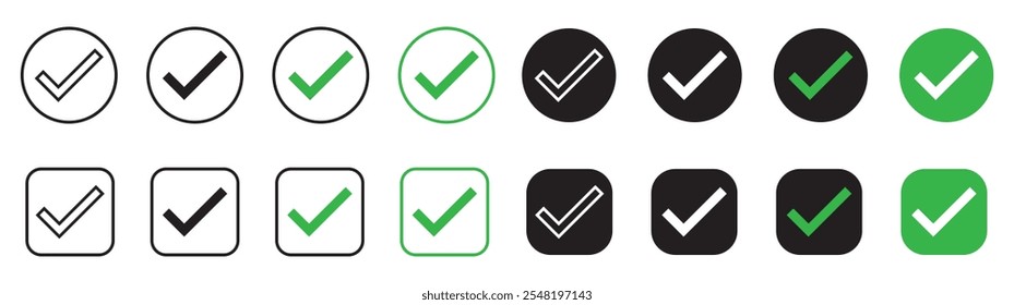 Check mark icon vector symbol sign for yes or right