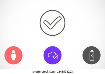 Check mark icon VECTOR. Tick symbol in green color,Check mark icon VECTOR illustration. Check mark icon VECTOR Checklist button Check mark icon VECTOR