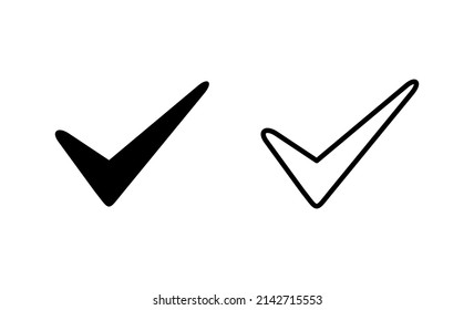 Check mark icon vector. Tick mark sign and symbol